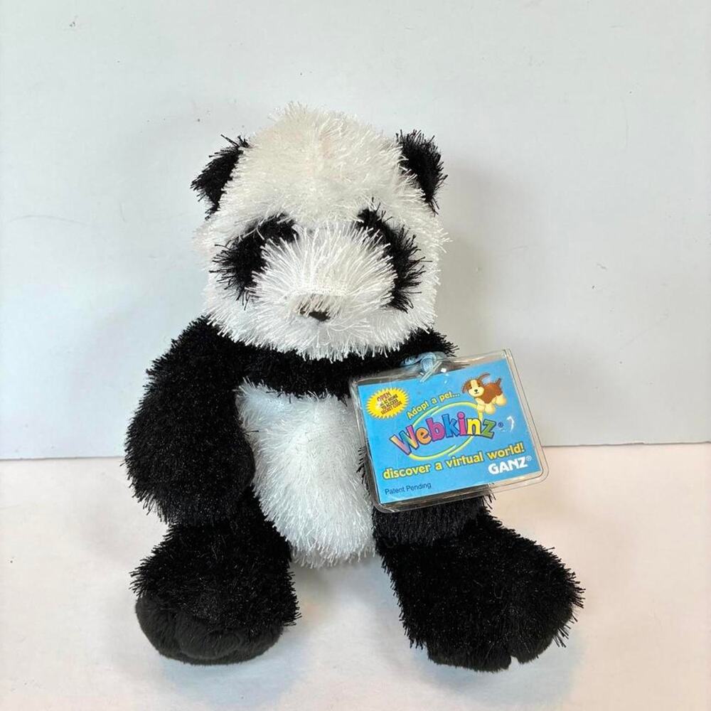 GANZ Webkinz Panda 7" plush NEW with sealed code tag